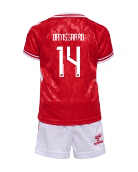 Danimarca Mikkel Damsgaard #14 Maglia Gara Casa Repliche Europei 2024 Bambino